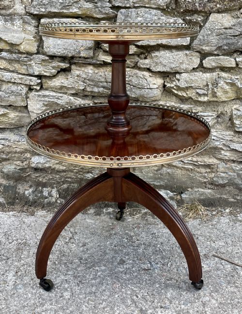 GEORGIAN MAHOGANY TWO TIER DUMB WAITER - ADDITIONAL PHOTO 1