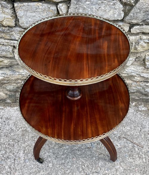 GEORGIAN MAHOGANY TWO TIER DUMB WAITER - ADDITIONAL PHOTO 2
