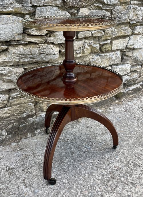 GEORGIAN MAHOGANY TWO TIER DUMB WAITER - ADDITIONAL PHOTO 3