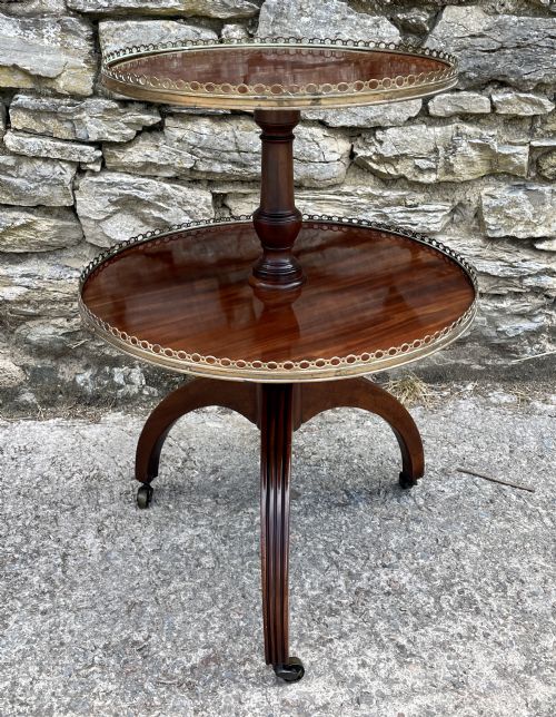 GEORGIAN MAHOGANY TWO TIER DUMB WAITER - ADDITIONAL PHOTO 5