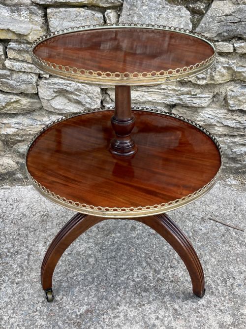 GEORGIAN MAHOGANY TWO TIER DUMB WAITER - ADDITIONAL PHOTO 9