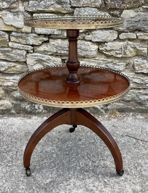 GEORGIAN MAHOGANY TWO TIER DUMB WAITER - ADDITIONAL PHOTO 10