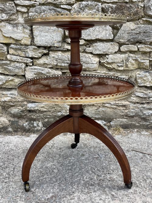 GEORGIAN MAHOGANY TWO TIER DUMB WAITER - ADDITIONAL PHOTO 11