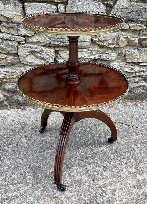 GEORGIAN MAHOGANY TWO TIER DUMB WAITER - ADDITIONAL PHOTO 13