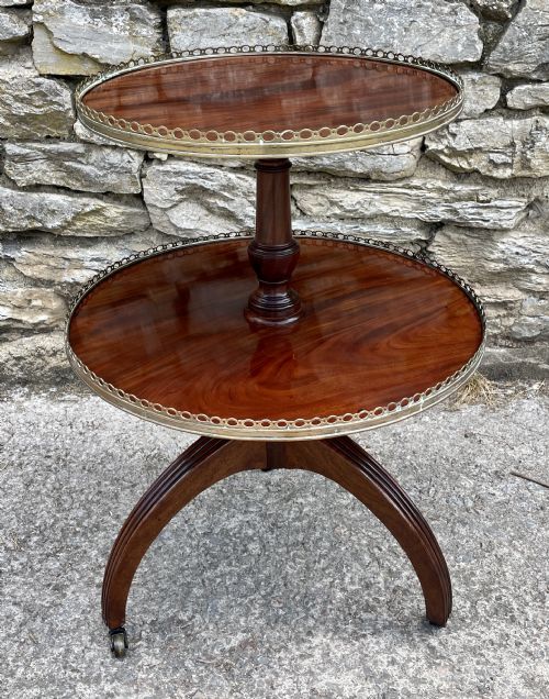GEORGIAN MAHOGANY TWO TIER DUMB WAITER - ADDITIONAL PHOTO 14