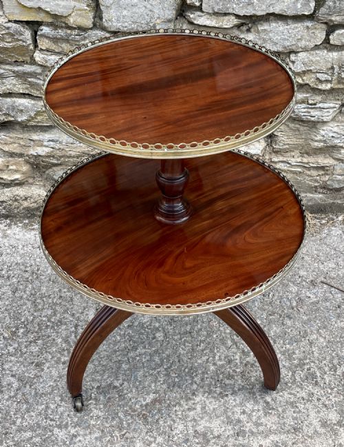 GEORGIAN MAHOGANY TWO TIER DUMB WAITER - ADDITIONAL PHOTO 21