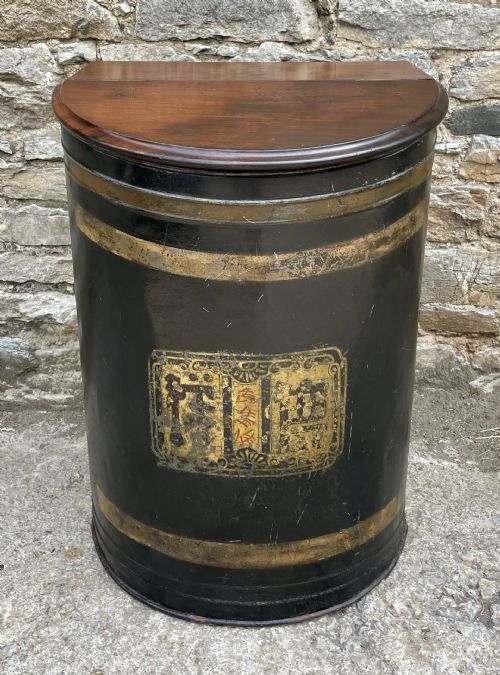 Antique Toleware Tea Bin