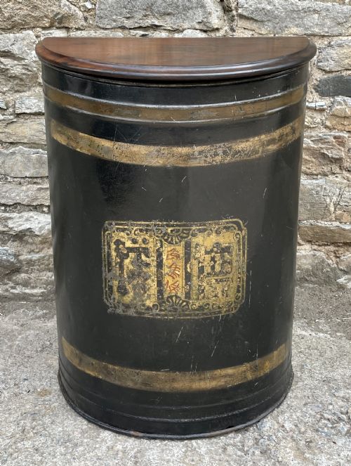 fig 1. Antique Toleware Tea Bin
