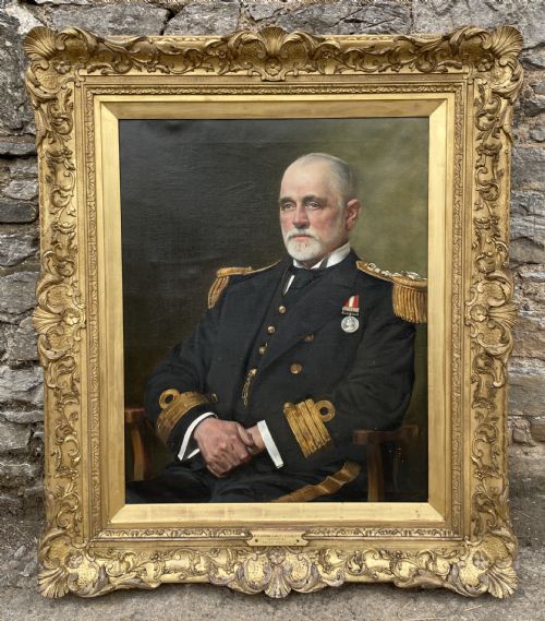 Oil on Canvas Portrait of Rear Admiral Charles E. Gissing