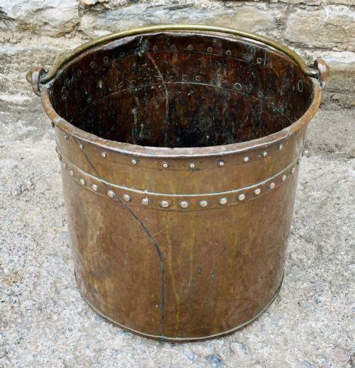 fig 1. Antique Riveted Copper Bucket
