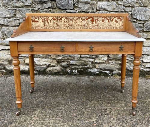 fig 1. Aesthetic Movement Ash Washstand with Marble Top