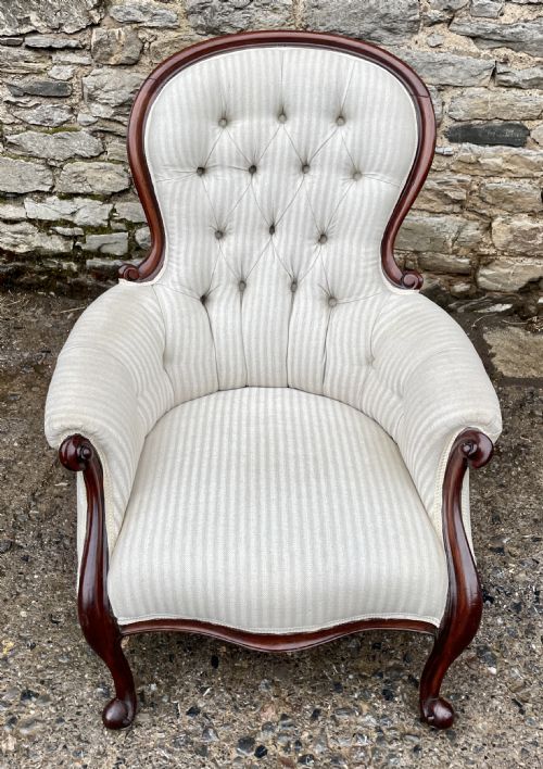 Victorian Mahogany Framed Armchair