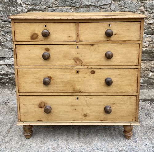 Antique Stripped Pine Chest of Drawers