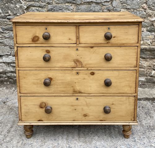 fig 1. Antique Stripped Pine Chest of Drawers