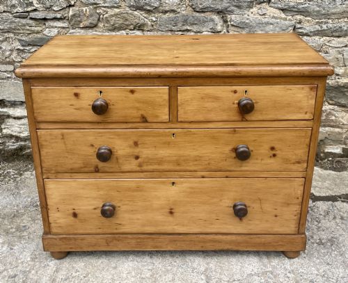 fig 1. Antique Stripped Pine Chest of Drawers