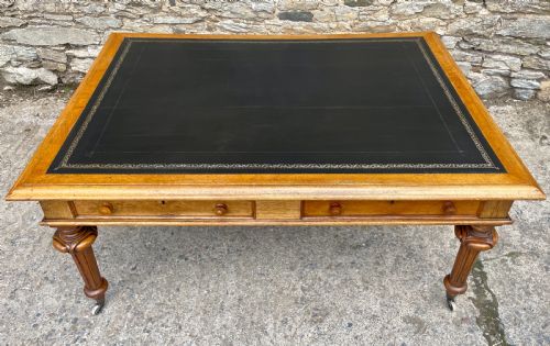 fig 2. Victorian Golden Oak Partners Library Desk