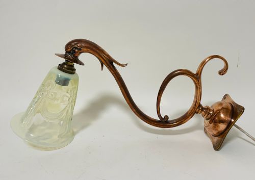 Art Nouveau Copper Wall Light