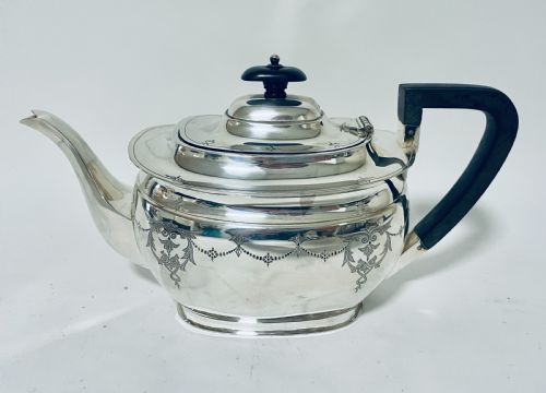 fig 1. Antique Three Piece Silver Tea Set
