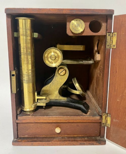 Victorian Brass Bar Limb Microscope by J H Steward