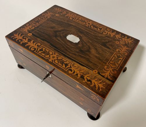 fig 1. Victorian Rosewood Inlaid Trinket Box