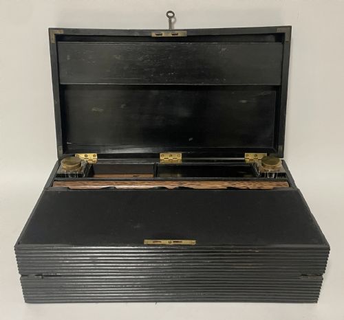 Antique Anglo-indian Ebony Writing Slope