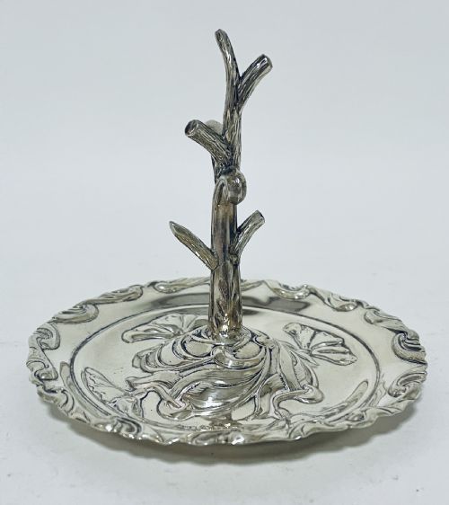 Antique Solid Silver Ring Tree