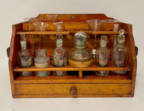 fig 1. Antique Pine Apothecary Laboratory Stand