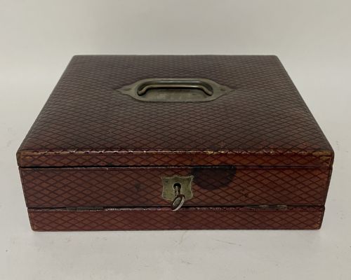Antique Leather Writing Box