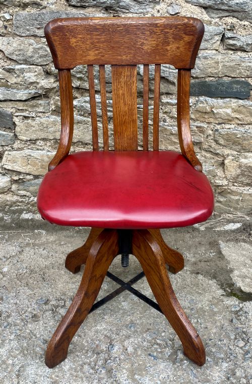 Antique Oak Swivel Desk Chair