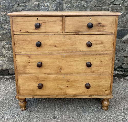 Antique Stripped Pine Chest of Drawers