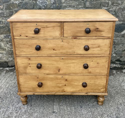 fig 1. Antique Stripped Pine Chest of Drawers