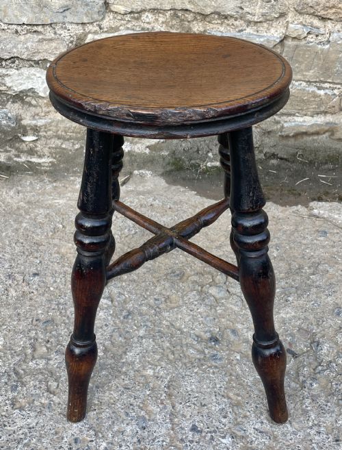 Victorian Elm Topped Windsor Stool