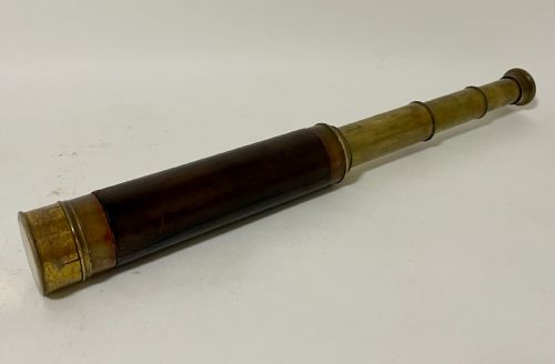 Antique Three Draw Leather Telescope