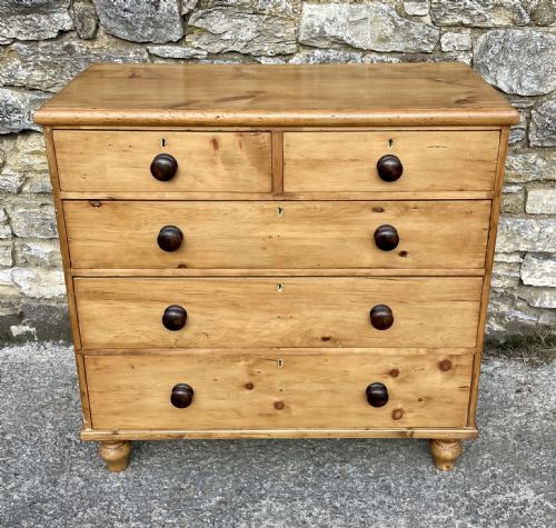 Antique Stripped Pine Chest of Drawers