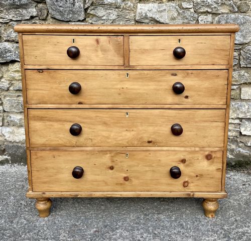 fig 1. Antique Stripped Pine Chest of Drawers