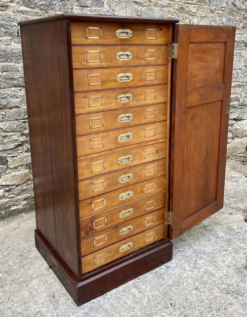 fig 1. Victorian 12 Drawer Museum Specimen Cabinet
