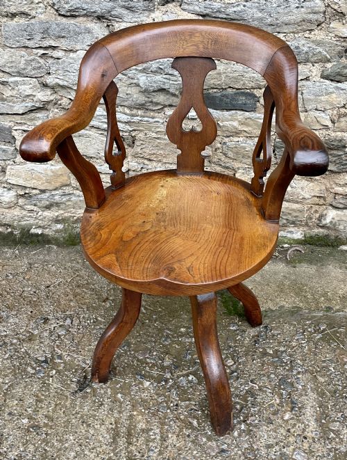Antique Oak Swivel Desk Chair