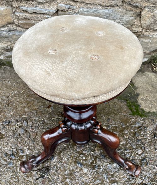 fig 2. Victorian Mahogany Revolving Piano Stool