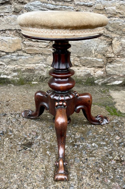 fig 3. Victorian Mahogany Revolving Piano Stool