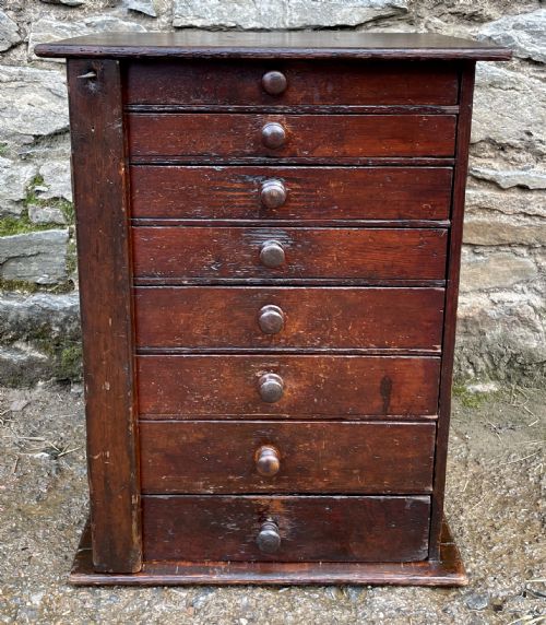 Antique Wellington Style Workshop Drawers