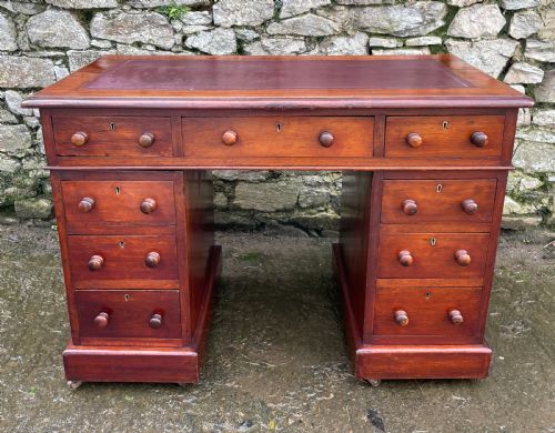 Victorian Mahogany Pedestal Desk