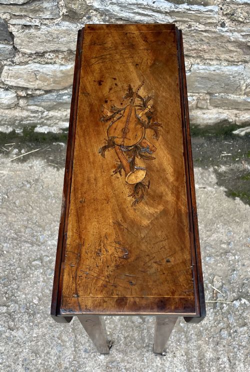 fig 2. Small Georgian Marquetry Inlaid Drop Leaf Table