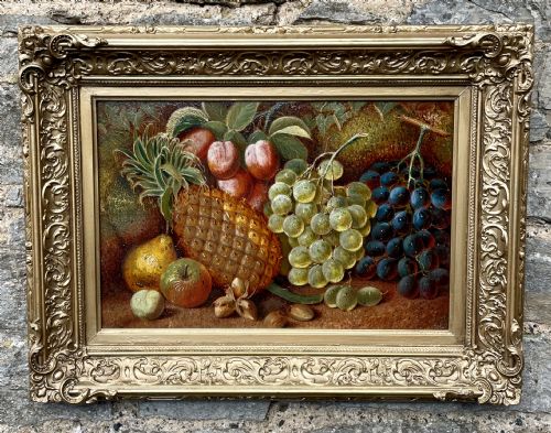 Antique Still Life Oil on Board