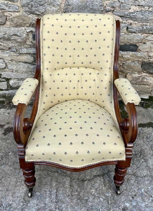 Victorian Mahogany Framed Armchair