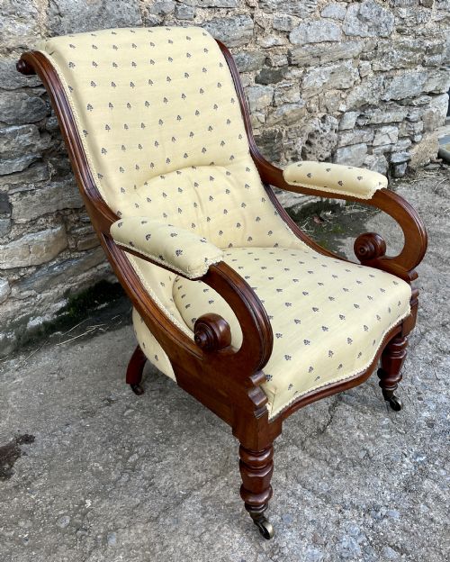 fig 1. Victorian Mahogany Framed Armchair
