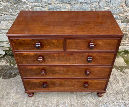 fig 2. Victorian Flame Mahogany Chest of Drawers