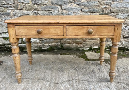 fig 1. Antique Pine Two Drawer Table