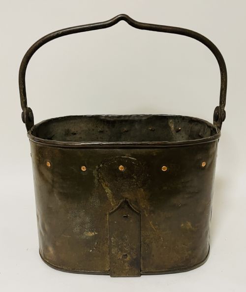 Arts and Crafts Steel and Copper Coal Bucket