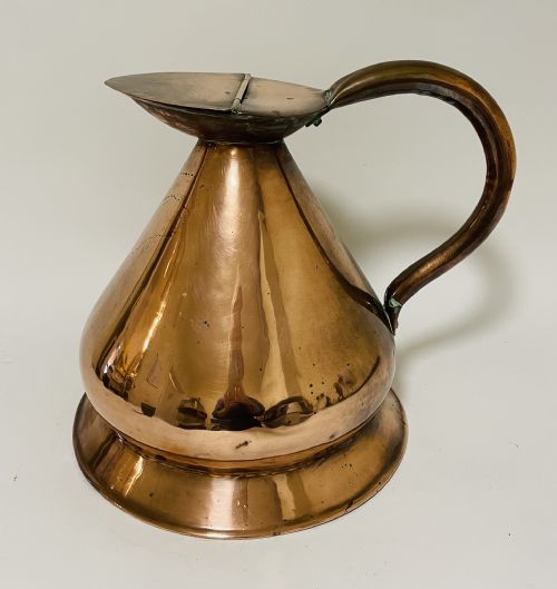 Large Antique Lidded Copper Jug