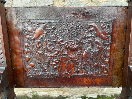 fig 3. Antique Continental X-Frame Carved Oak Throne